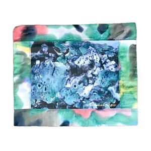 Lichenized Fungus Wall Hanging Ellen Frenkel Silk Art Painting Biology Science